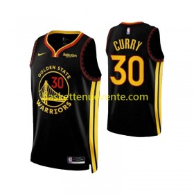 Maillot Basket Golden State Warriors Stephen Curry 30 Nike 2023-2024 Noir Swingman - Enfant